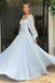 A-Line/Princess Sweetheart Long Sleeves Chiffon Long Prom Dresses DMP010