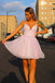 Lilac A-line Short Sequin Lace Homecoming Dresses Fashion Graduation Dresses DMHD3