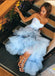 Sky Blue Tulle Sweetheart Neck Long Layered Evening Dress Cheap Prom Dresses DMI47
