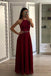 Fashion Burgundy A Line Halter Chiffon Simple Prom Dresses DMI50