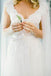 White V-Neck Lace Top Tulle Cap Sleeve A-Line Wedding Dress DM593