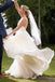 Simple V Neckline A-line Backless Ivory A Line Beach Wedding Dress DMC92