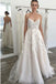 Cheap Spaghetti Straps Backless Off White Wedding Dress with Lace Appliques DMK44