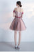 Elegant Off the shoulder Red Appliques A Line Homecoming Dress With Belt DMB56