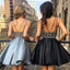 Adorable Beaded Straps Short Homecoming Dress,Plunging V-neck A Line Cocktail Dress DMA79