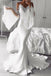 Mermaid Cold Shoulder Flare Sleeves White Prom Dress with Lace DMK68