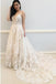 A-Line Spaghetti Straps Off White Wedding Dress with Appliques DMK39