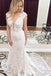 Mermaid Deep V-Neck Cap Sleeves Lace Elegant Wedding Dress DMK41